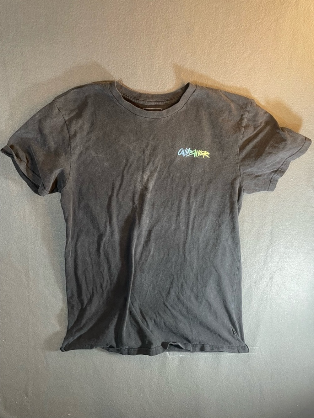 Quiksilver Black Tee with Neon Logo